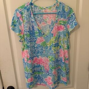 lilly pulitzer washington dc short sleeve top size medium